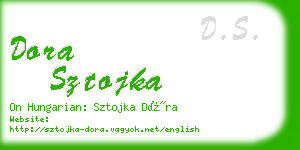 dora sztojka business card